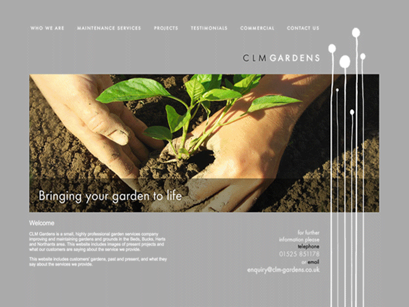CLM Gardens Website Design and Management